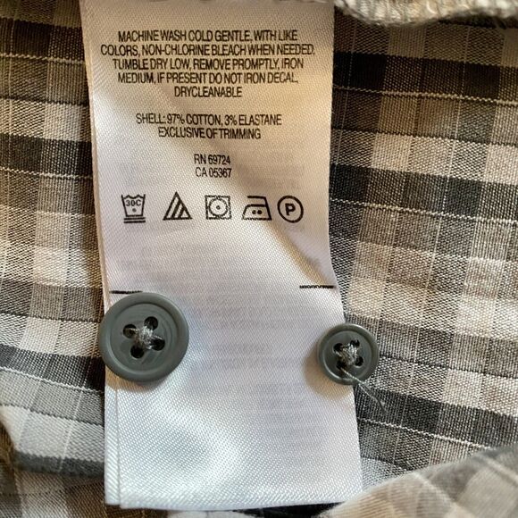 Columbia Sportswear Mens Button Up Short Sleeve Shirt Beige Plaid Large - Picture 7 of 7